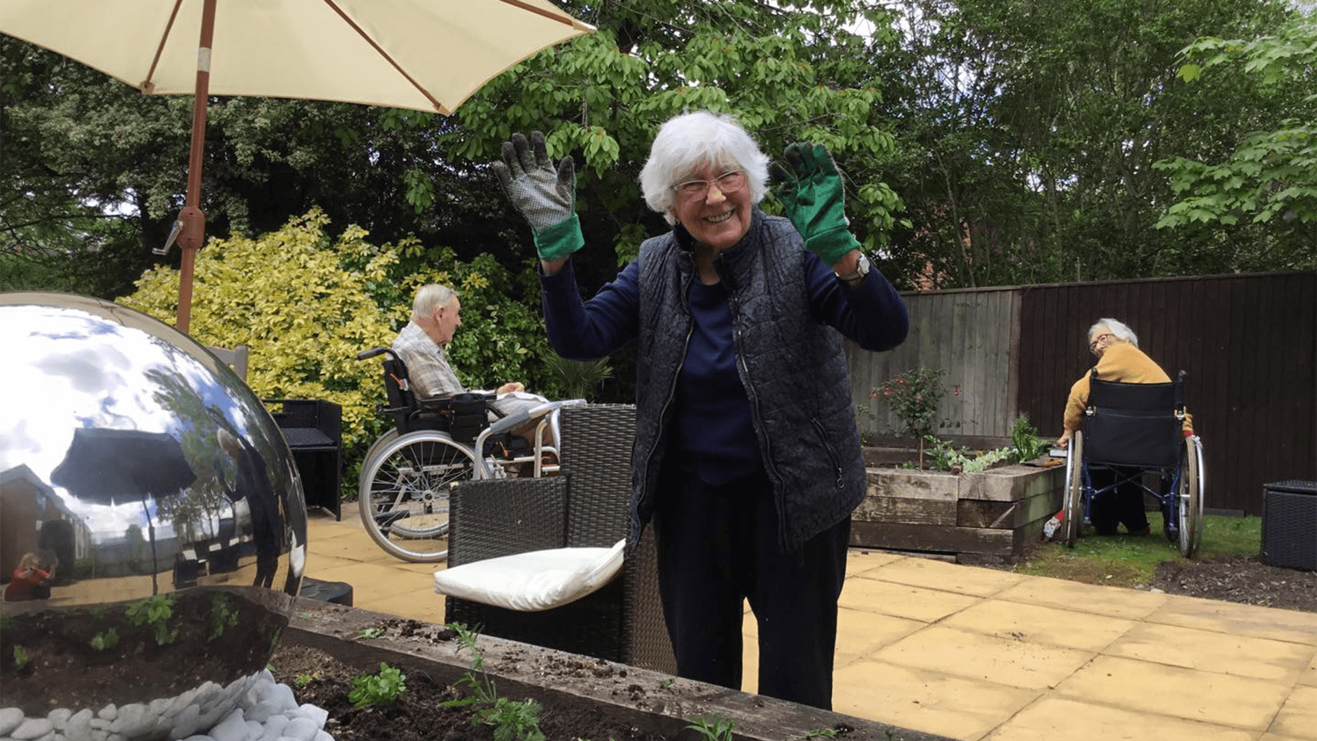 Acacia Lodge resident gardening